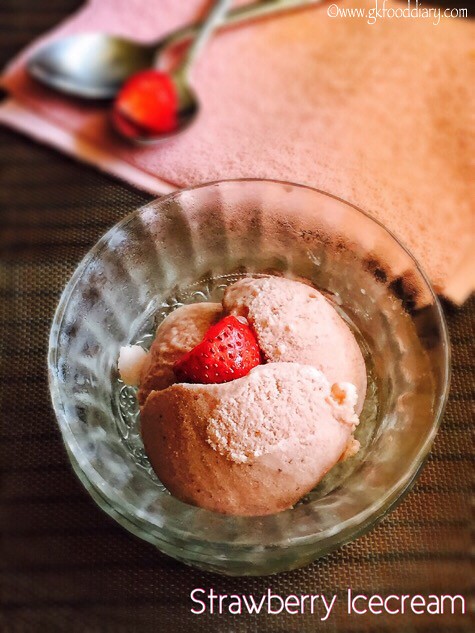 Strawberry Ice cream Recipe for Toddlers and Kids