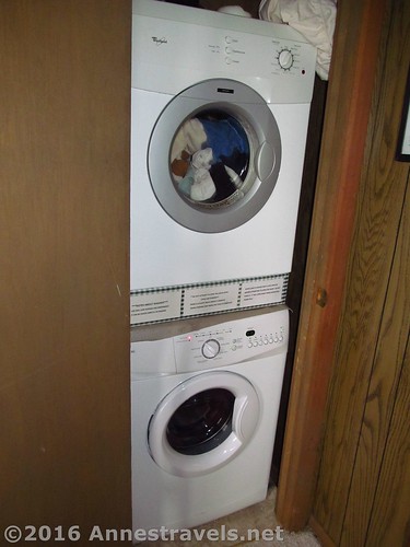 The washer and dryer hang out in the closet of Bedroom #4 at Blue Heaven 108 Raleigh Street, Holden Beach, North Carolina