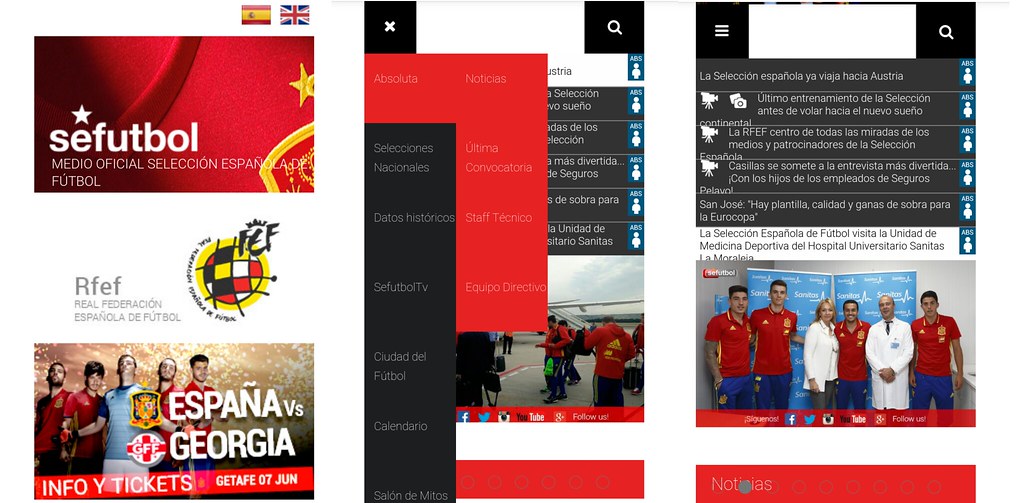 Web móvil de la selección española