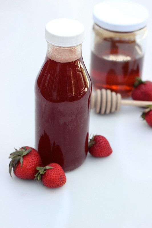 Strawberry Honey Simple Syrup - Gluten-free + Refined Sugar-free