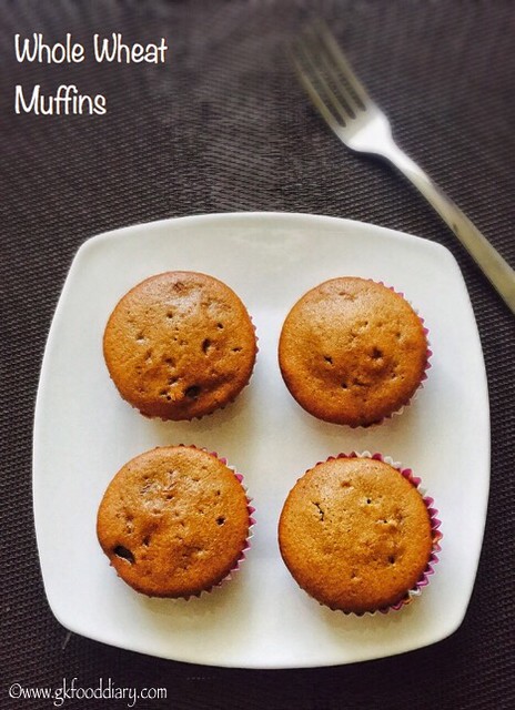 Eggless Whole Wheat Muffins Recipe for Toddlers and Kids1