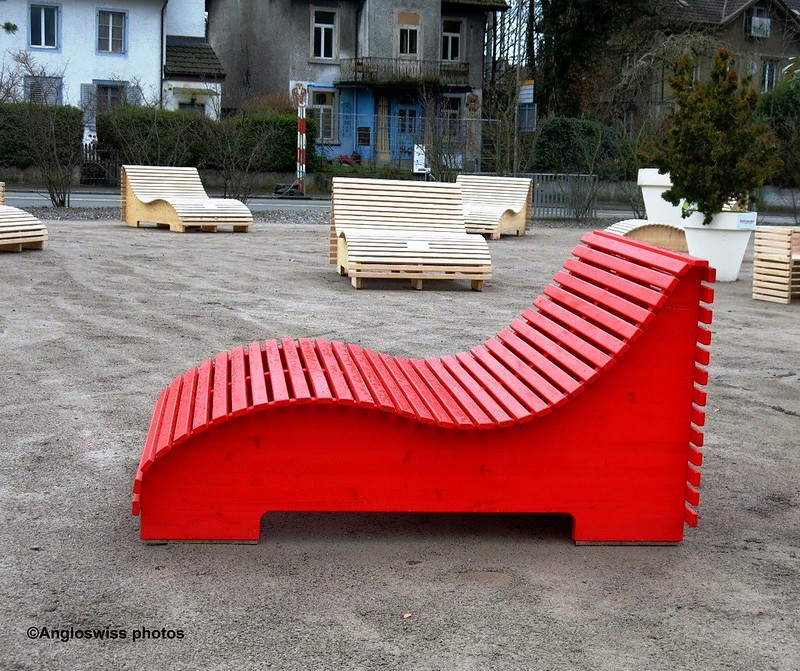 Red chair on Dornachereplatz Solothurn