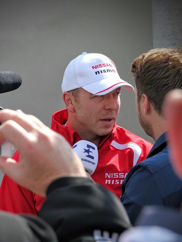 Chris Hoy talking to Eurosport at Le Mans