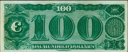 1890 $100 Treasury Note back