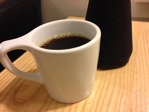 White Mug, Black Coffee Carafe Warmer