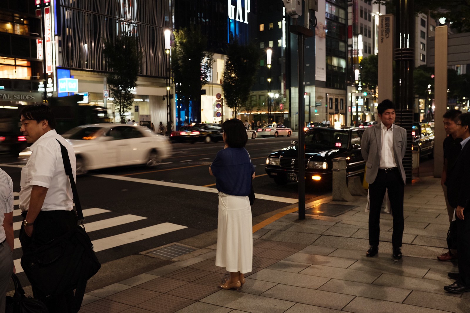 The Ginza night photo in Tokyo, Japan.