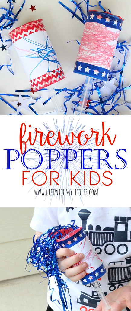These simple firework poppers for kids are the perfect Fourth of July craft for toddlers or preschoolers! 