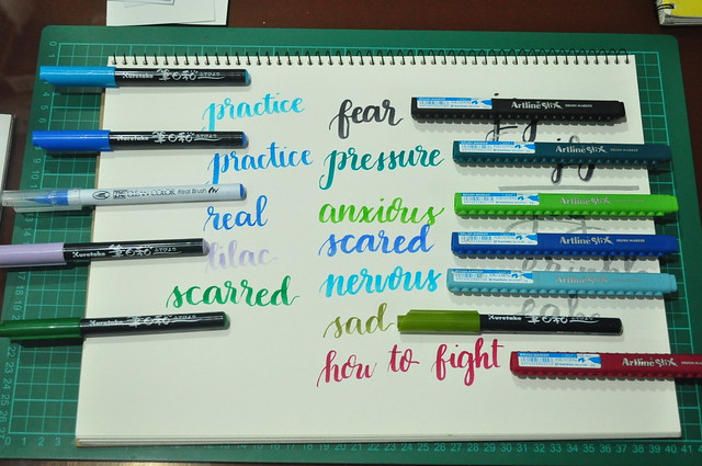 Watercolor and Brush Pen