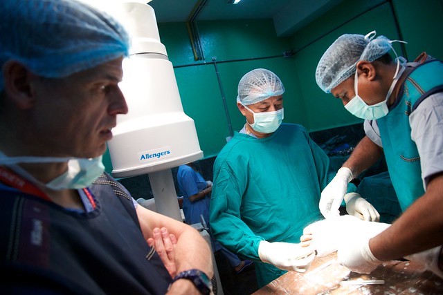 Dr Colin Walker, a consultant orthopaedic surgeon from Glasgow, part of the UK's Emergency Medical Team responding to the Nepal earthquake