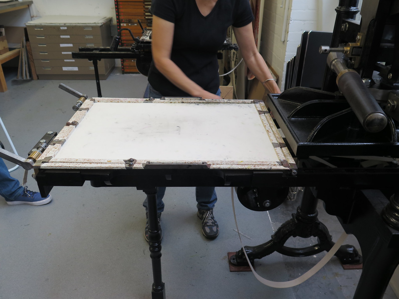 Wood engraving printing press