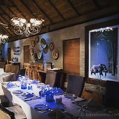 Dinner at Ngoma Safari Lodge near Chobe National Park in #Botswana  #lodge #travelmemo #dinner #romantic #ambiance #lighting