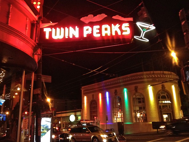 Twin Peaks Neon Bar Sign on Castro Street