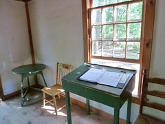 Desk with guestbook