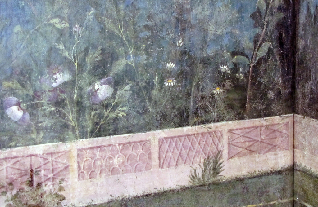 Painted Garden, Villa of Livia, detail with receding wall  Flickr