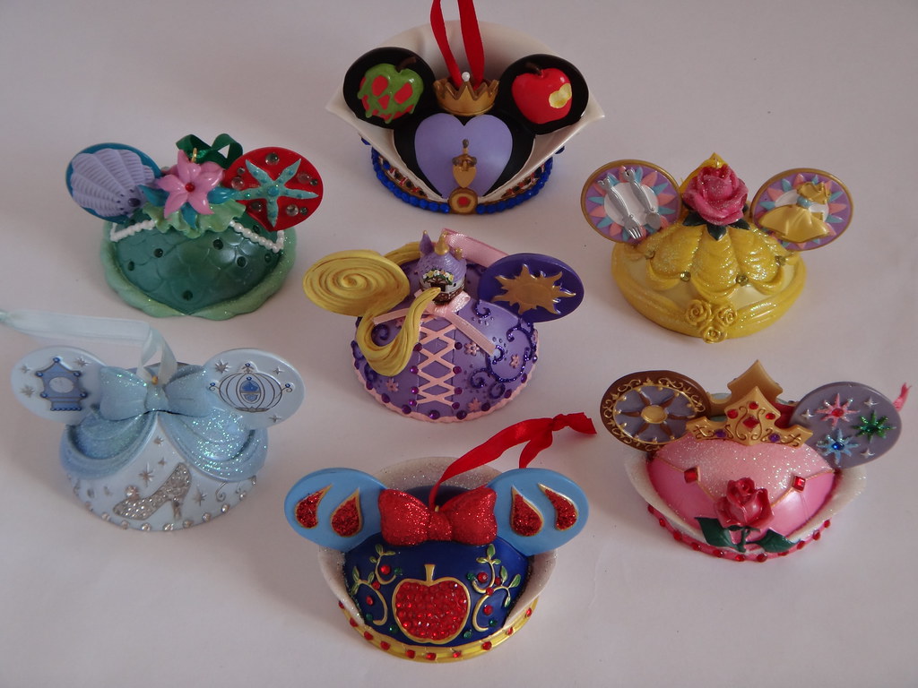 Disney Princess and Villain Ear Hat Ornament Collection
