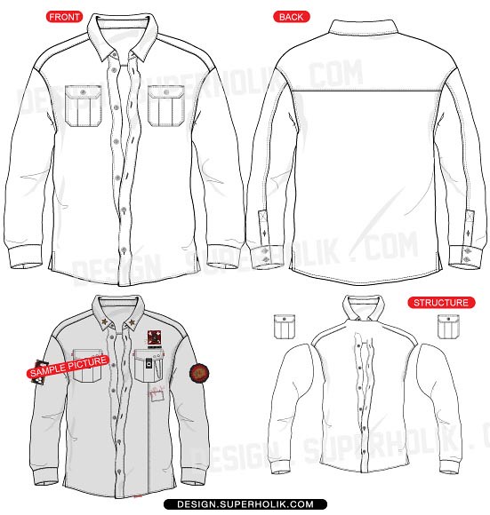 Download Button down shirt template | design.superholik.com/blog ...