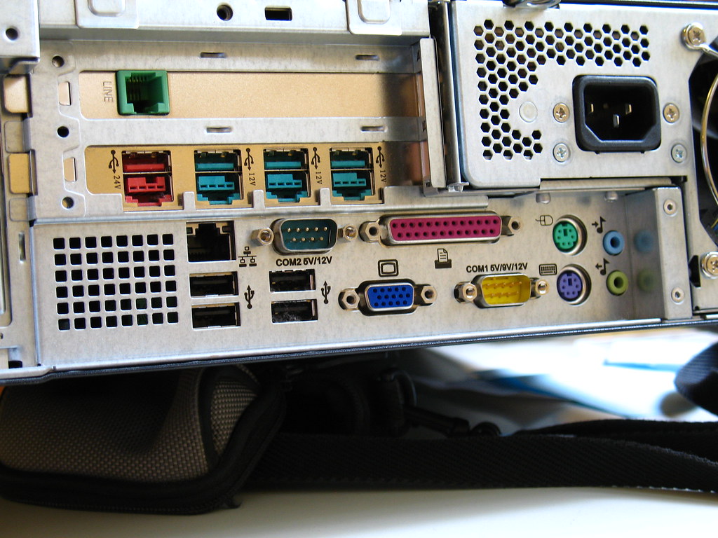 Lots of IO | IO ports on the back of an HP RP5700 POS ...