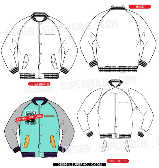 Download Varsity jacket raglan template | design.superholik.com/blog/… | Flickr