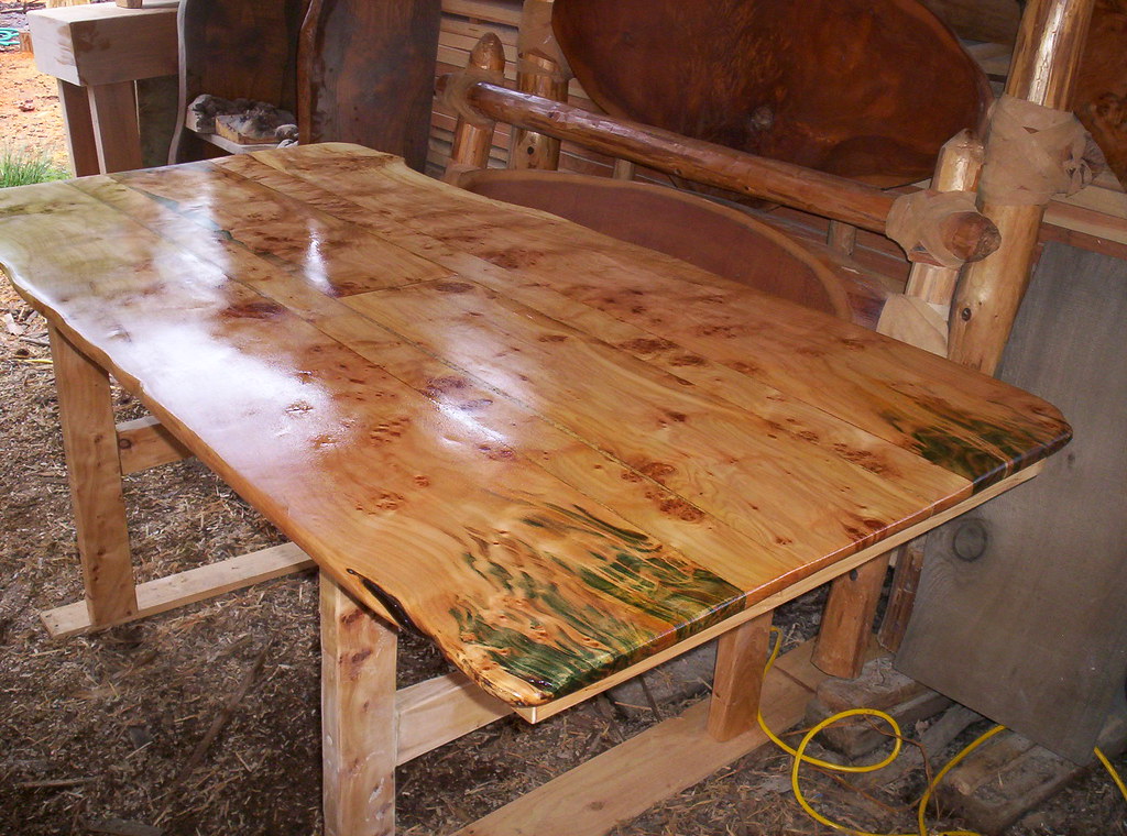 live edge poplar dining table | birdseye poplar w/ natural g… | Flickr