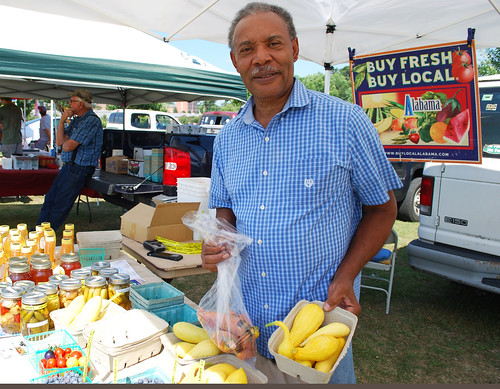 Gene Thornton with his produce at Ag Heritage Park
