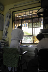 Filling the paperwork - Mu-se, Myanmar