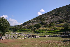 Thermon: interior of 'bouleuterion' and East Stoa, from SW