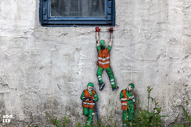 Belgian Street Artist Jaune on the streets of Stavanger, Norway.