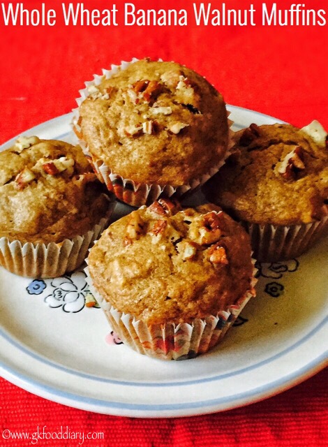 Whole Wheat Banana Walnut Muffins Recipe for Toddlers and Kids2