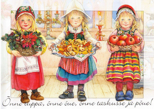 Christmas folded card (Estonia) - by Lisi Martin  Õnne 