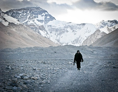 Erik Törner at Everest BC, Tibet, January 2011
