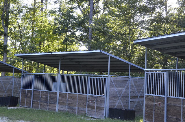 Equestrian campground horse stalls at James River State Park, Virginia