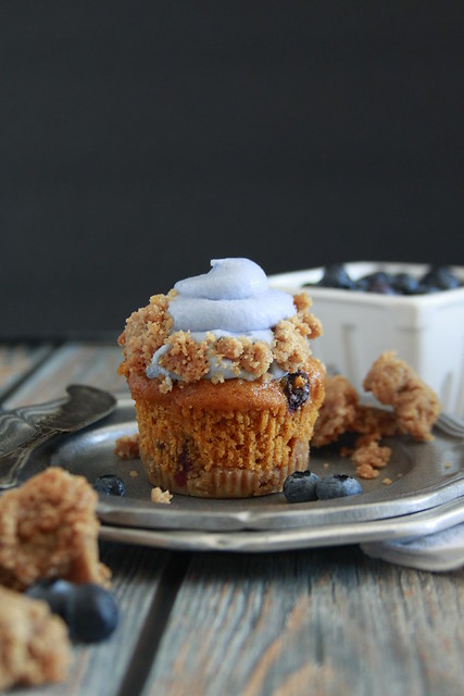 Pumpkin Blueberry Crumb Cake Cupcake