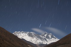Nuptse, Everest and Lhotse at Night