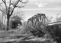 KCS Railroad Through Truss Bridge over Lavaca River, Edna, Texas 1211221049BW