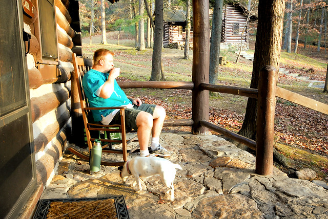 Cabin 8 porch at Douthat State Park, Virginia just me and Dad