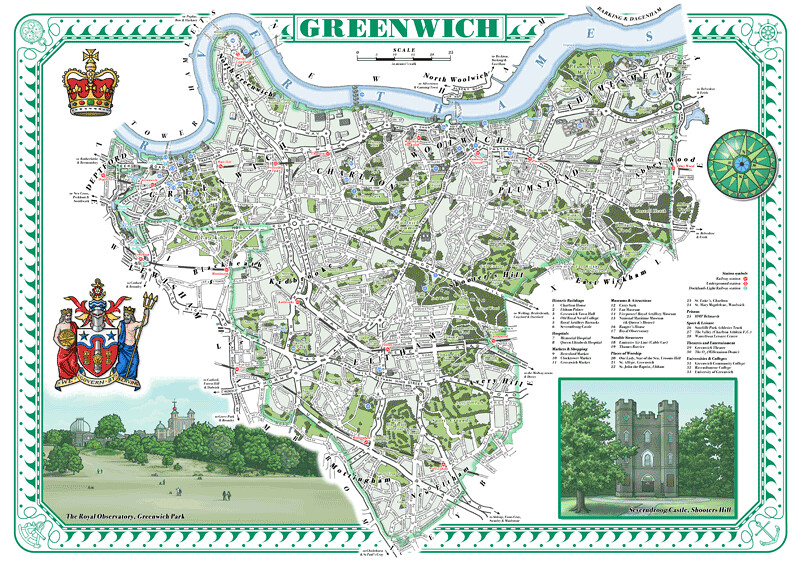 Royal Borough Of Greenwich Decorative Hand Drawn Map Of Th Flickr   8272126451 Bcd78c8788 B 