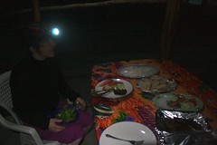 Dinner by torchlight