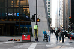 Dearborn Street cycle track signals