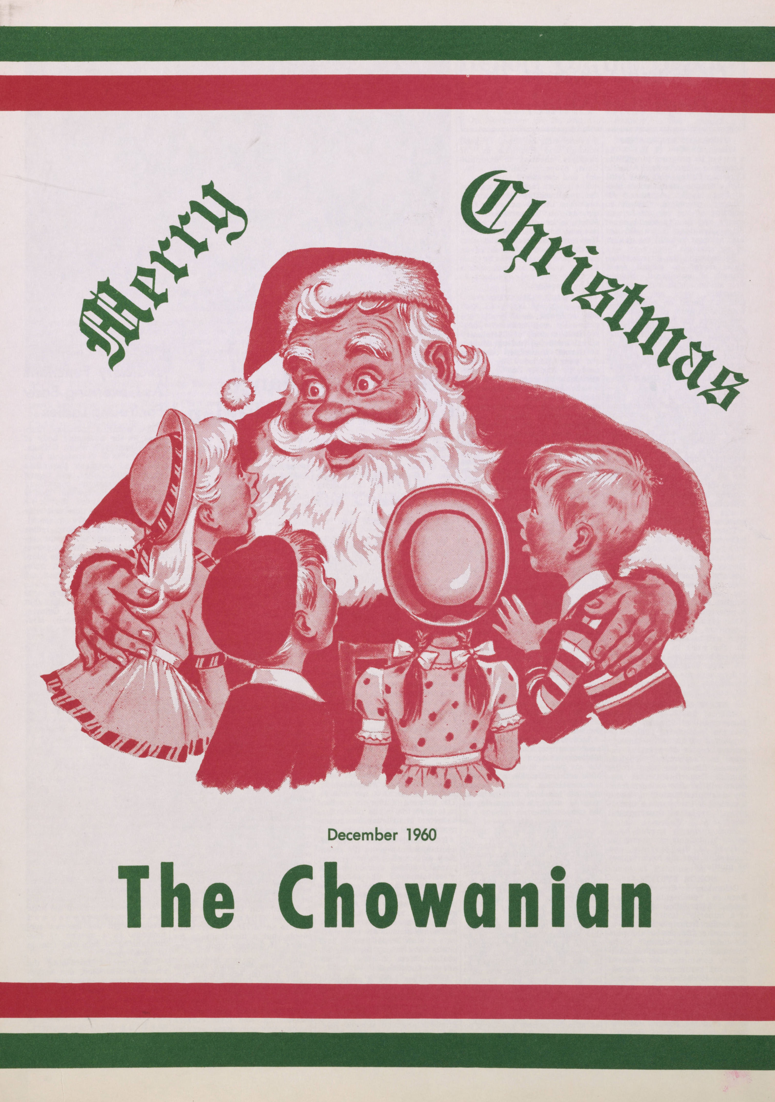 The Chowanian front page - Chowan College student newspaper - Murfreesboro, North Carolina U.S.A. - December 1960