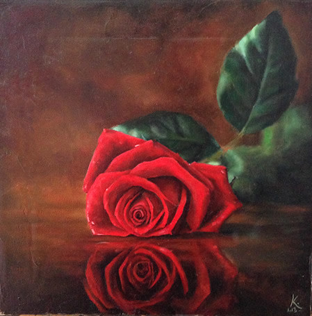Red rose oil painting  More details on my blog: www 