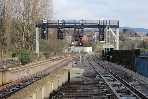 Stalybridge Station, signal gantry