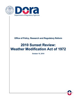 2010 Sunset Review Weather Modification Act of 1972