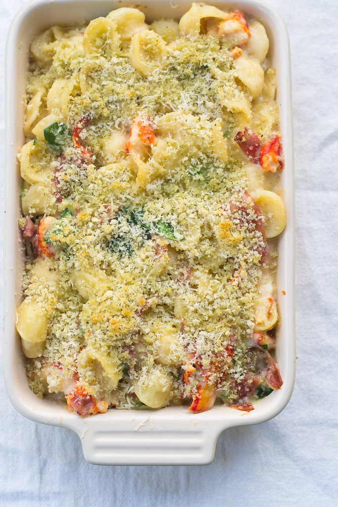 Lobster Mac and Cheese with Speck and Spinach