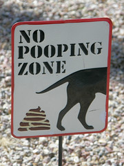 #8043 sign: No pooping zone