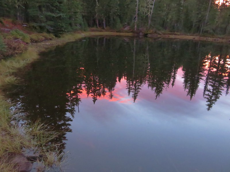 Sunrise from the little lake near our campsite
