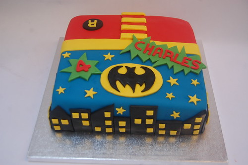 Pow! A striking cake that packs a real punch! The Batman and Robin Cake - from £70.