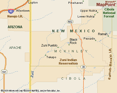 Zuni Pueblo Map 