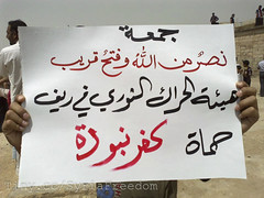لافتات من كفرنبودة 11-5-2012 Placards displayed in demonstration in Kafarnbodeh