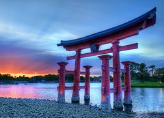 Tori Gate at sunset. Japan pabillion Epcot - Walt Disney World