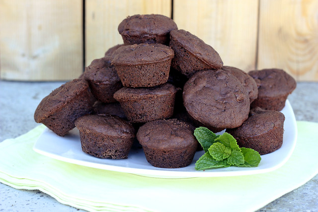 Mint Chocolate Chip Brownie Bites - Gluten-free + Vegan